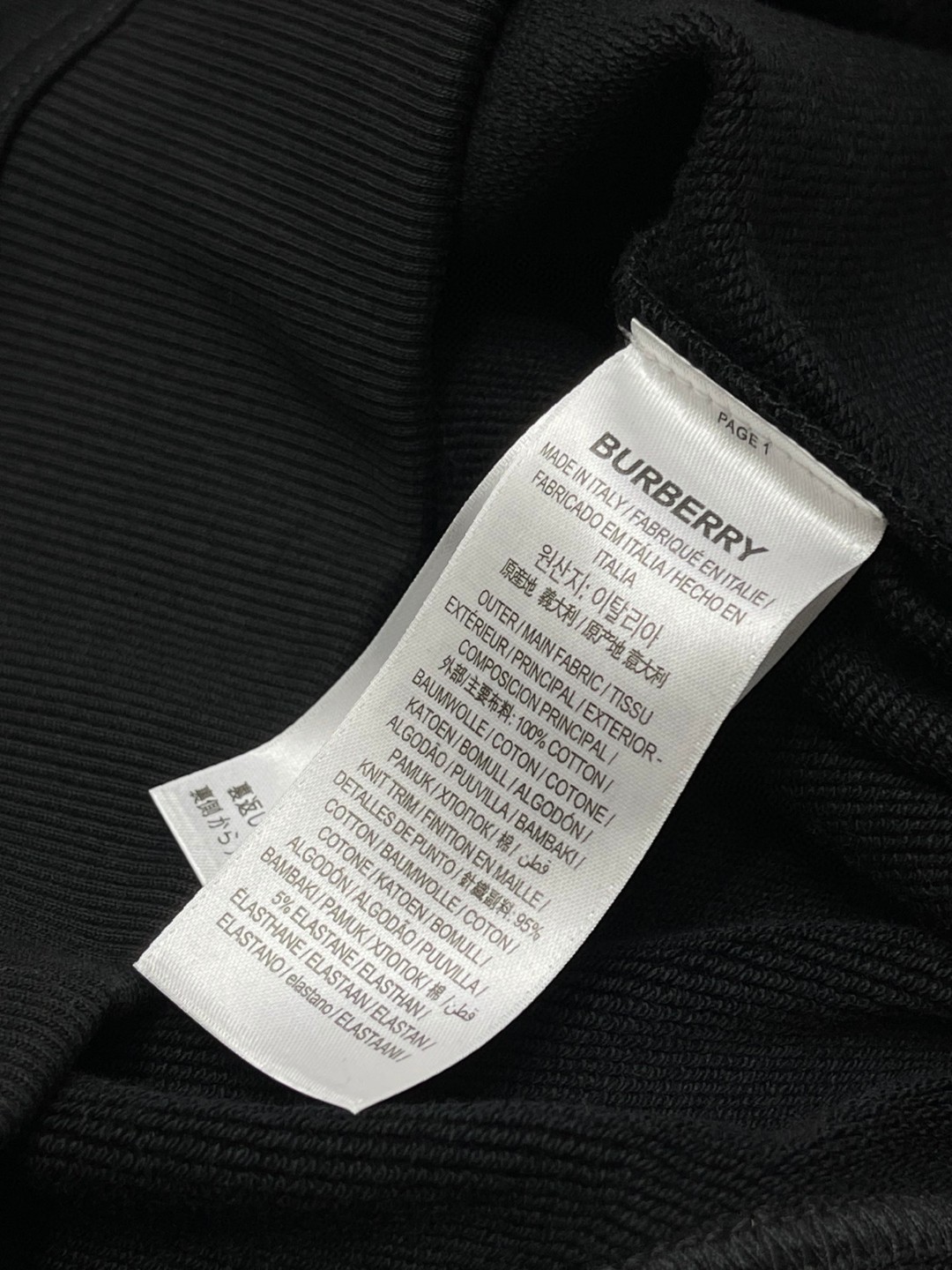 Burberry 巴宝莉 拼色领口刺绣字母logo卫衣 长袖 圆领 外套 秋冬款 黑色 80076931