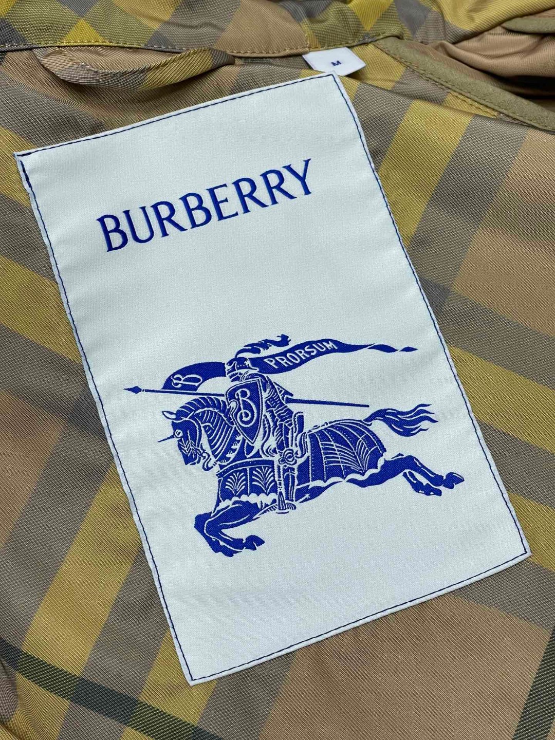 Burberry 巴宝莉 格纹拉链连帽夹克 长袖 外套 短款 女款 黄色 80823181