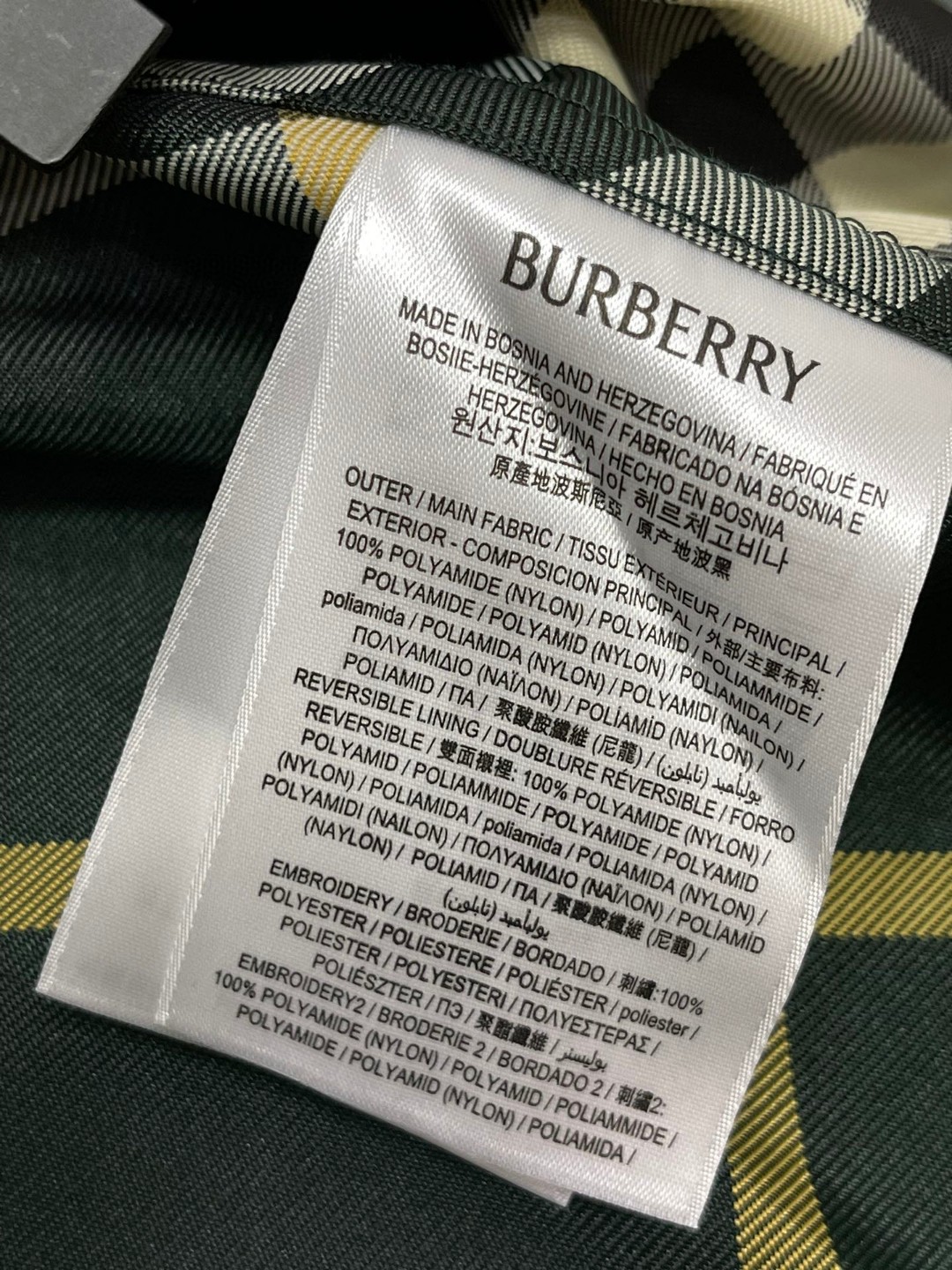 Burberry 巴宝莉 格纹拉链连帽夹克 长袖 外套 短款 女款 绿色 80818891
