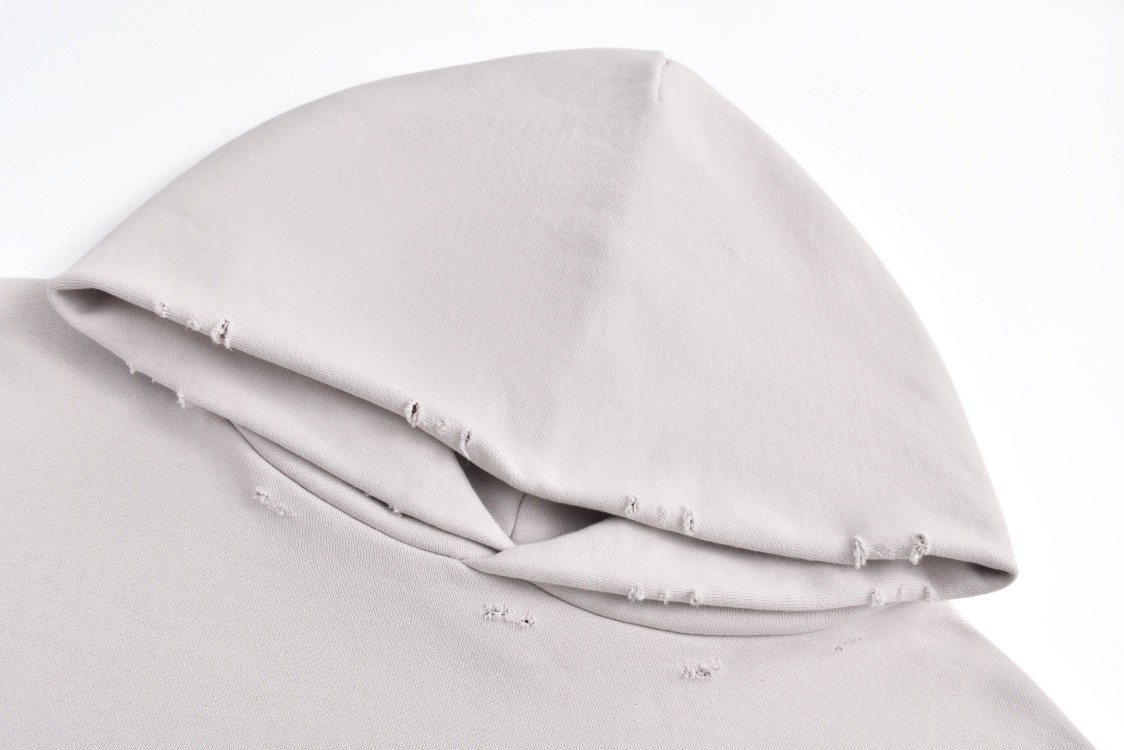 Balenciaga 巴黎世家 胶带字母logo印花 连帽卫衣 破洞 外套 长袖 秋冬 黑色 白色 739024TQVQ91073