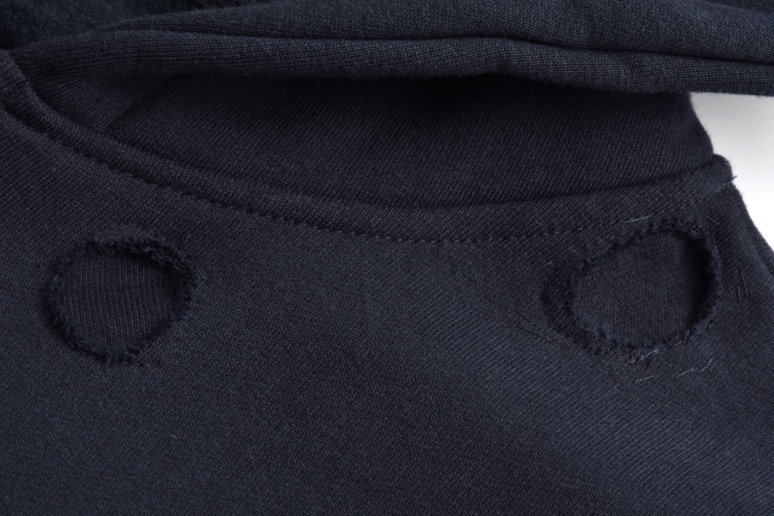 DIOR 迪奥 破洞卡通恐龙刺绣字母Logo图案拉链连帽卫衣 长袖 外套 深蓝色 413J647A0807-C580