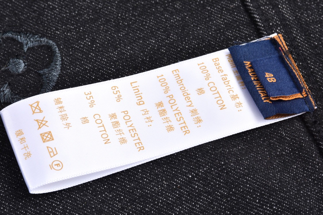 LOUIS VUITTON 路易威登 刺绣字母logo渐变单排扣牛仔外套 夹克 长袖 外套 牛仔衣 雾霾蓝 1AFV97