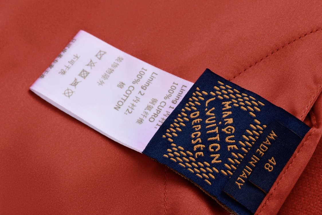 LOUIS VUITTON 路易威登 字母刺绣logo烫钻珍珠拼接皮袖棒球服 夹克 长袖 外套 秋冬款 红色 1AFIQ9