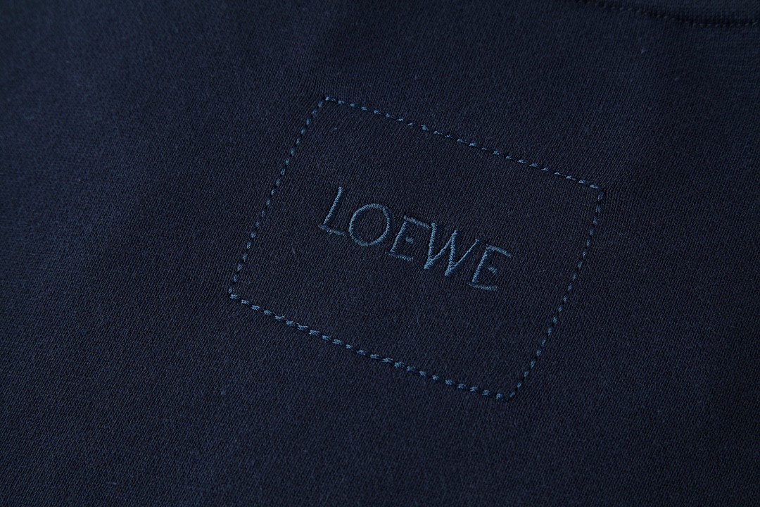 Loewe 罗意威 字母Logo刺绣风景图案印花半拉链卫衣 长袖 秋冬 深蓝色 H526Y24X44-5120