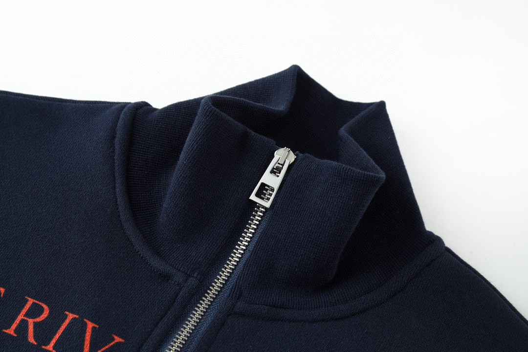 Loewe 罗意威 字母Logo刺绣风景图案印花半拉链卫衣 长袖 秋冬 深蓝色 H526Y24X44-5120