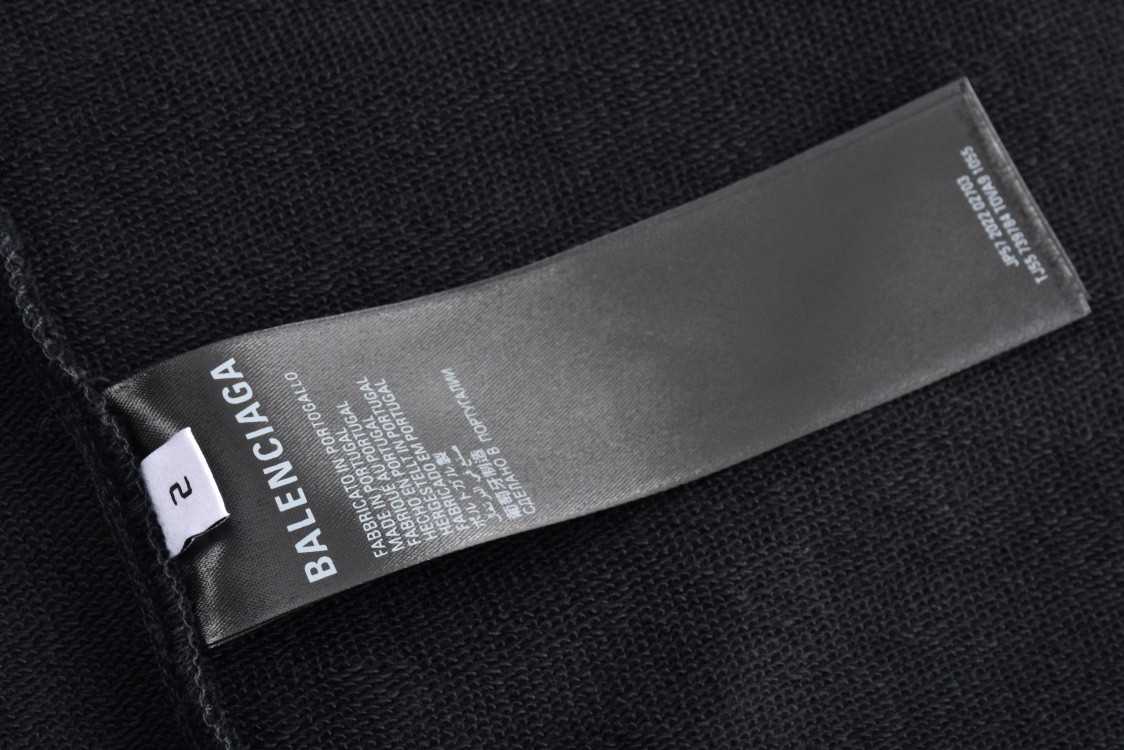 Balenciaga 巴黎世家 拼接假两件刺绣字母logo拉链连帽卫衣 外套 长袖 秋冬 黑色 