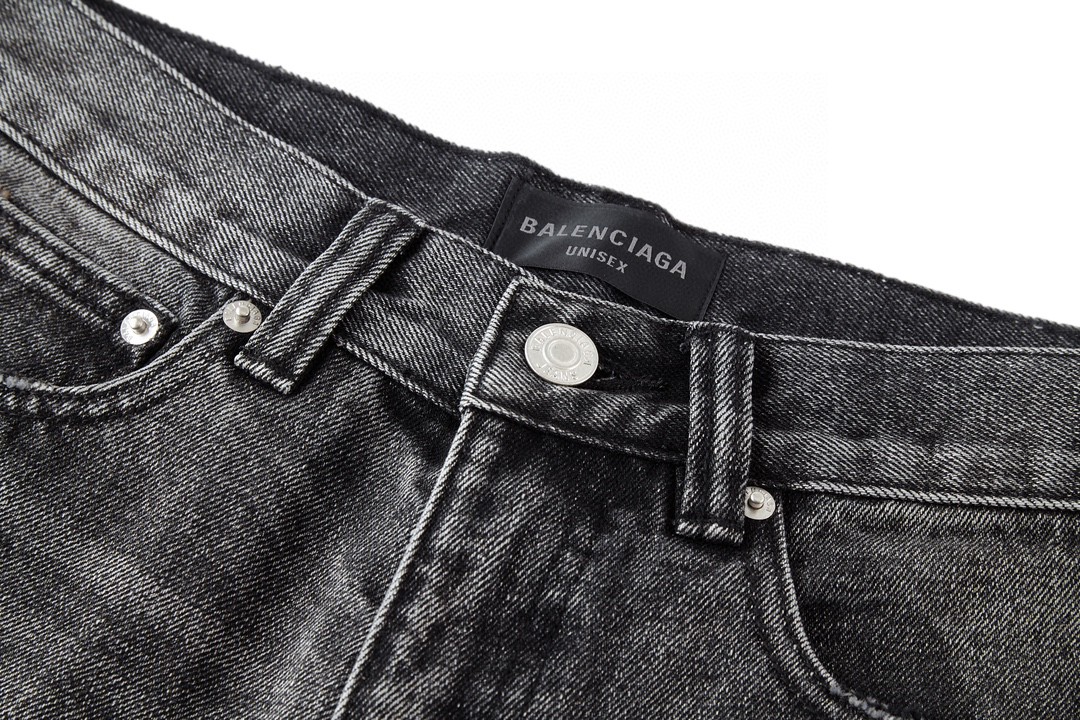 Balenciaga 巴黎世家 The Lost Tape 系列 破洞喇叭牛仔裤 长裤 裤子 黑色 697829TBP471090