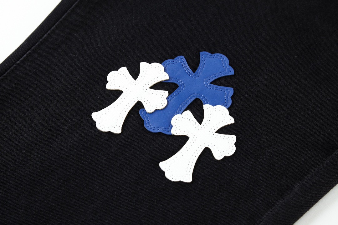 Chrome Hearts 克罗心 城市限定牛仔裤 裤子 长裤 黑白 黑绿 黑蓝 灰色