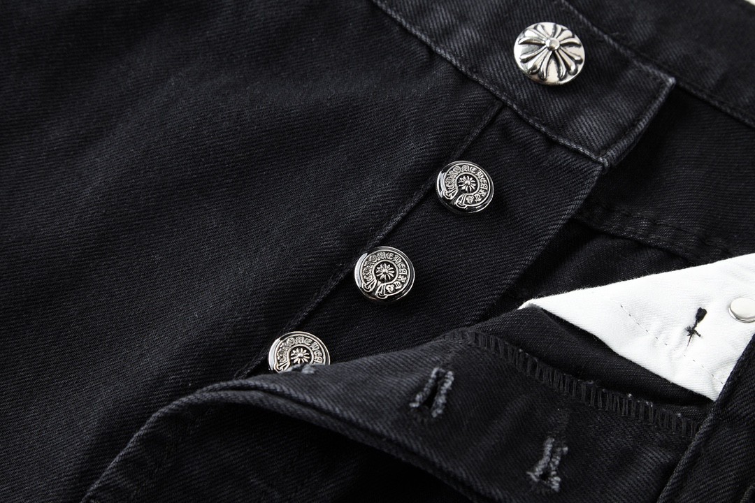 Chrome Hearts 克罗心 城市限定牛仔裤 裤子 长裤 黑白 黑绿 黑蓝 灰色