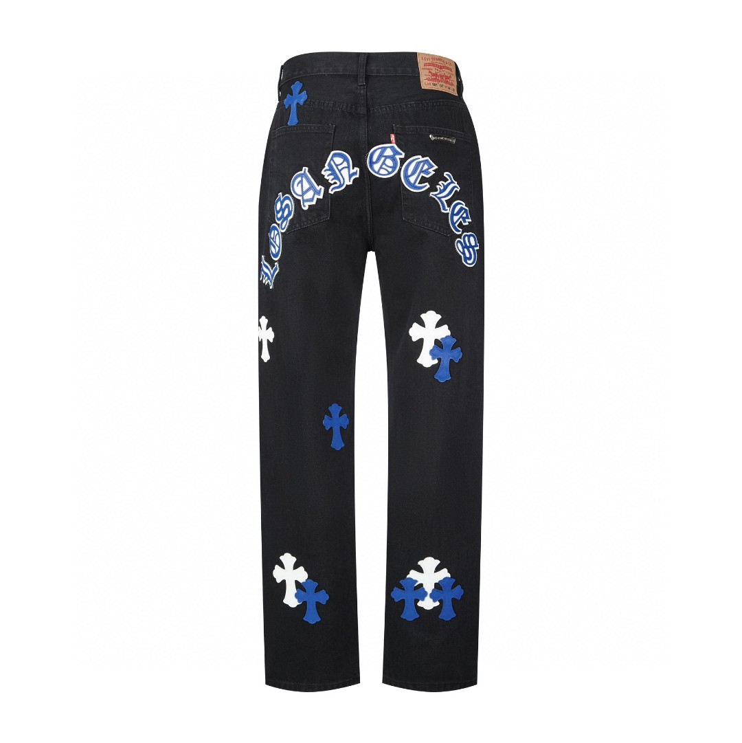 Chrome Hearts 克罗心 城市限定牛仔裤 裤子 长裤 黑白 黑绿 黑蓝 灰色