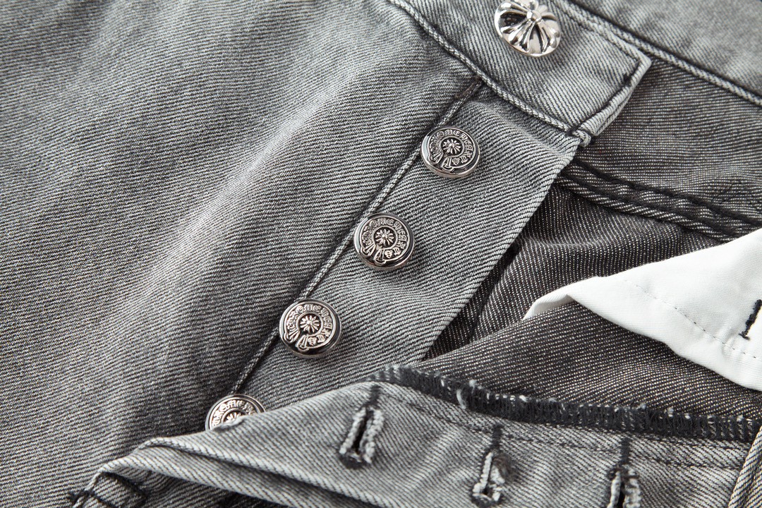 Chrome Hearts 克罗心 城市限定牛仔裤 裤子 长裤 黑白 黑绿 黑蓝 灰色