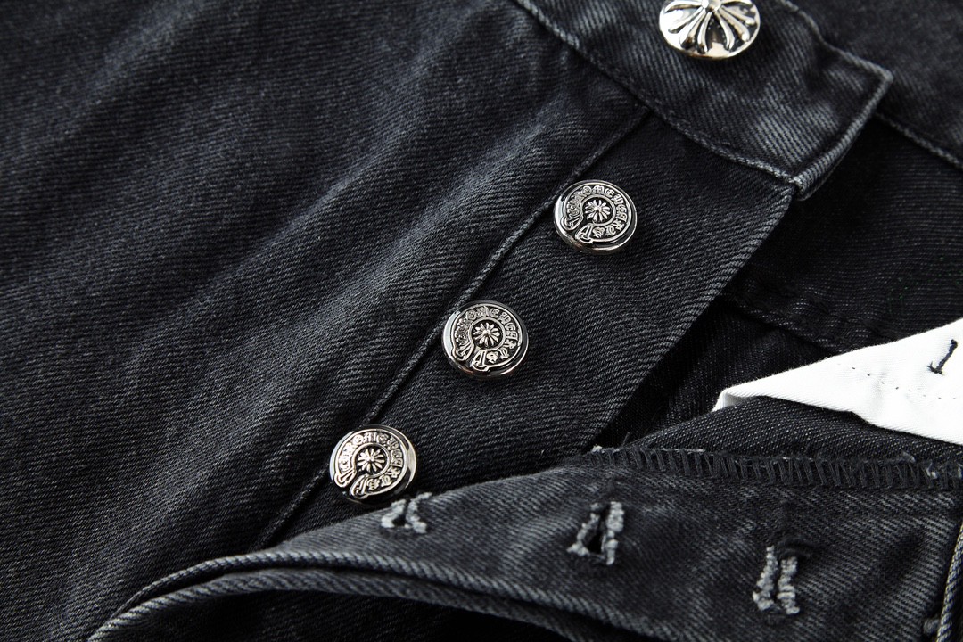Chrome Hearts 克罗心 城市限定牛仔裤 裤子 长裤 黑白 黑绿 黑蓝 灰色