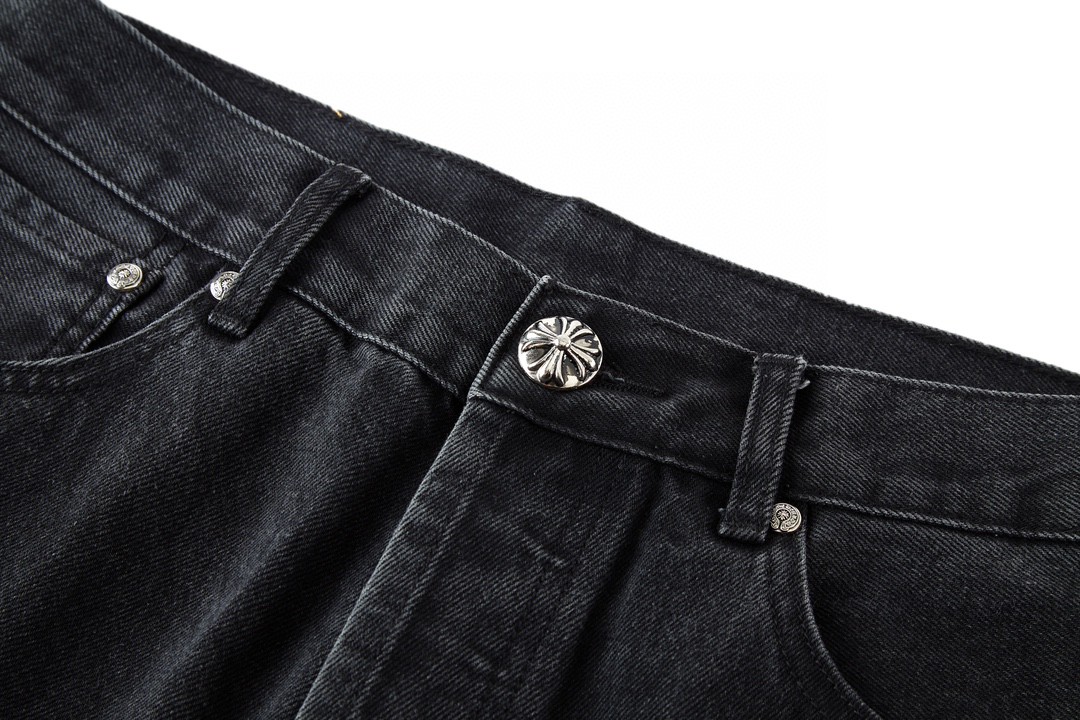 Chrome Hearts 克罗心 城市限定牛仔裤 裤子 长裤 黑白 黑绿 黑蓝 灰色