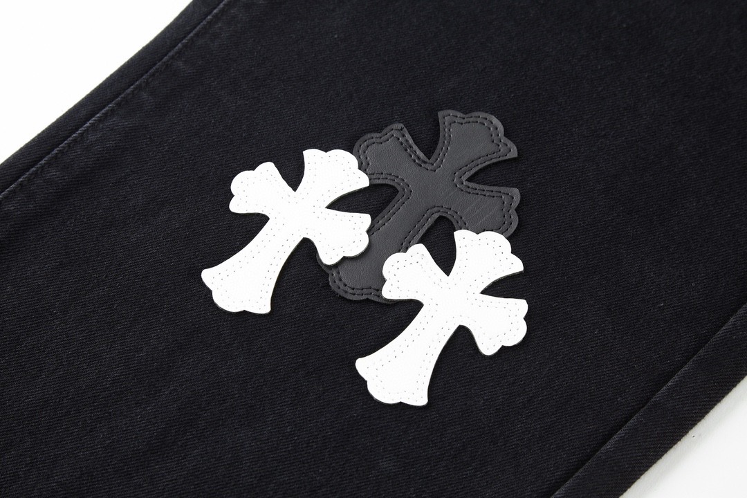 Chrome Hearts 克罗心 城市限定牛仔裤 裤子 长裤 黑白 黑绿 黑蓝 灰色