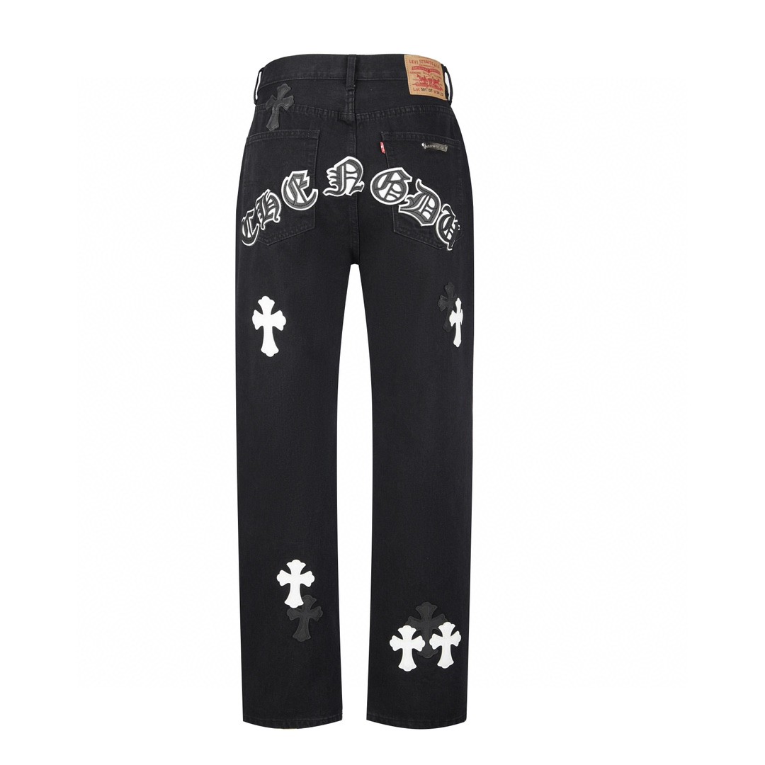 Chrome Hearts 克罗心 城市限定牛仔裤 裤子 长裤 黑白 黑绿 黑蓝 灰色