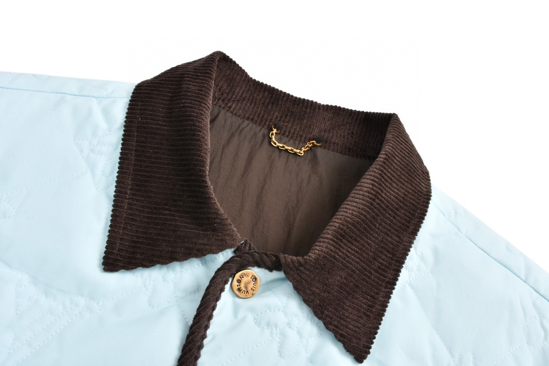 LOUIS VUITTON 路易威登 Tyler 联名 撞色拼接棉服 夹克 长袖 外套 秋冬款 浅蓝色 1AFPTU