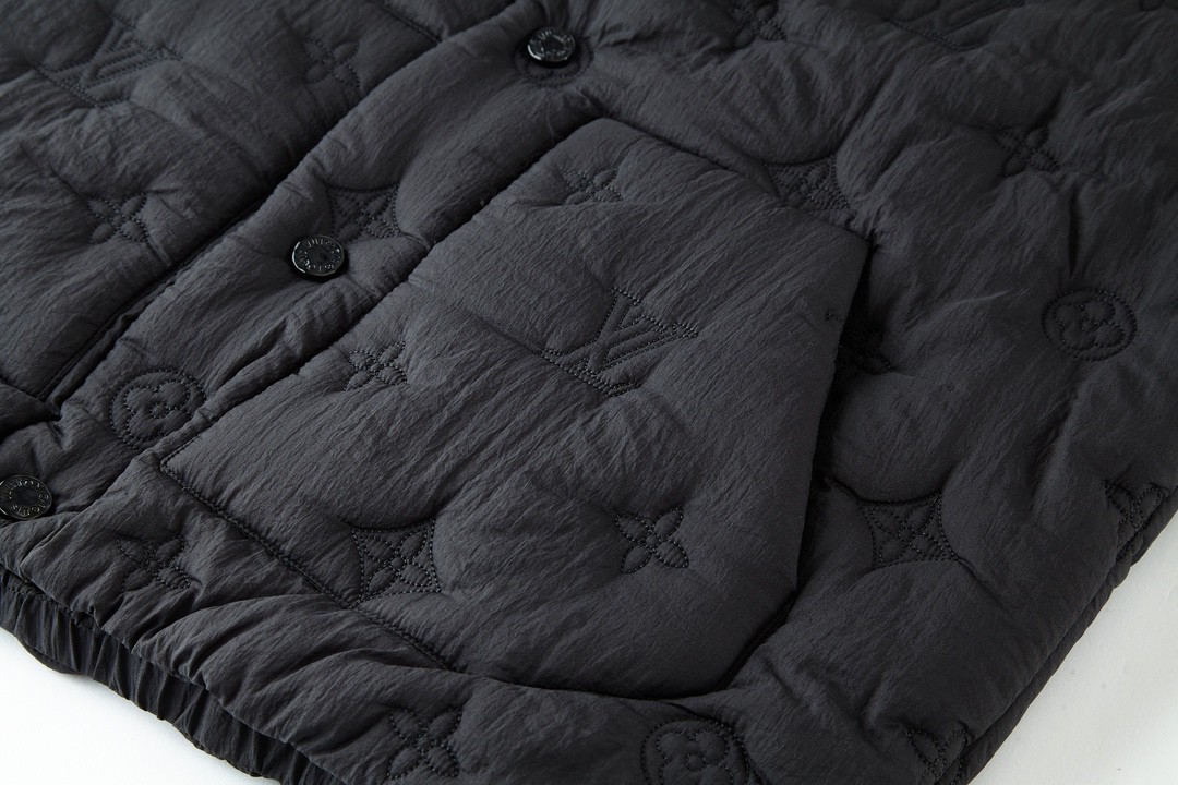 LOUIS VUITTON 路易威登 字母刺绣logo马甲 背心 棉服 外套 秋冬款 黑色 1AB5FV