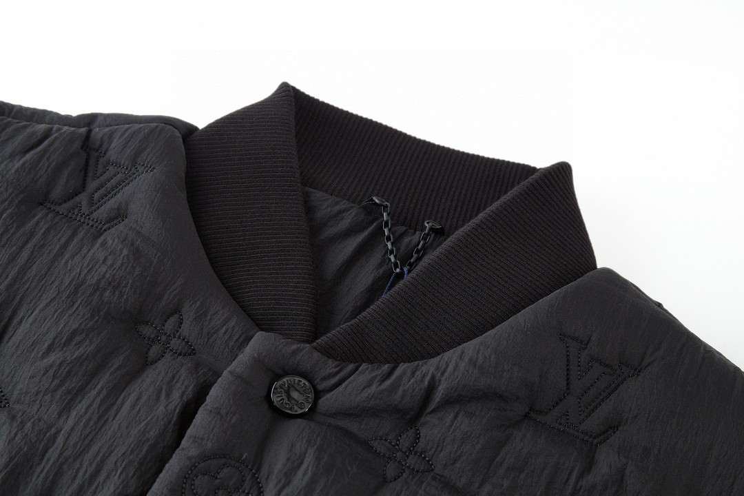 LOUIS VUITTON 路易威登 字母刺绣logo马甲 背心 棉服 外套 秋冬款 黑色 1AB5FV