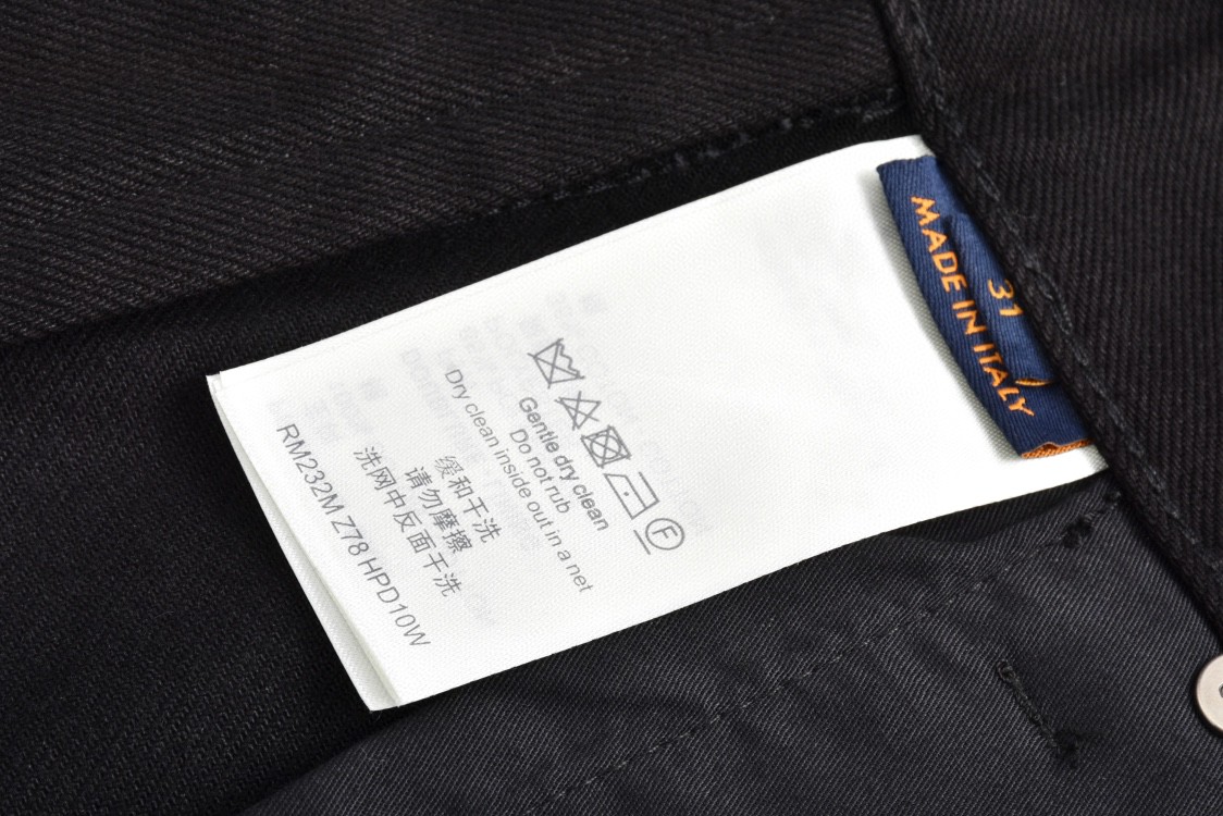 LOUIS VUITTON 路易威登 涂鸦字母印花工装牛仔裤 裤子 长裤 黑色 1ABJ7P