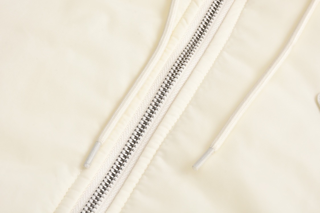 PRADA 普拉达 纯色logo徽标拉链连帽夹克 棉服 外套 长袖 白色 午夜蓝 POIZON240805711