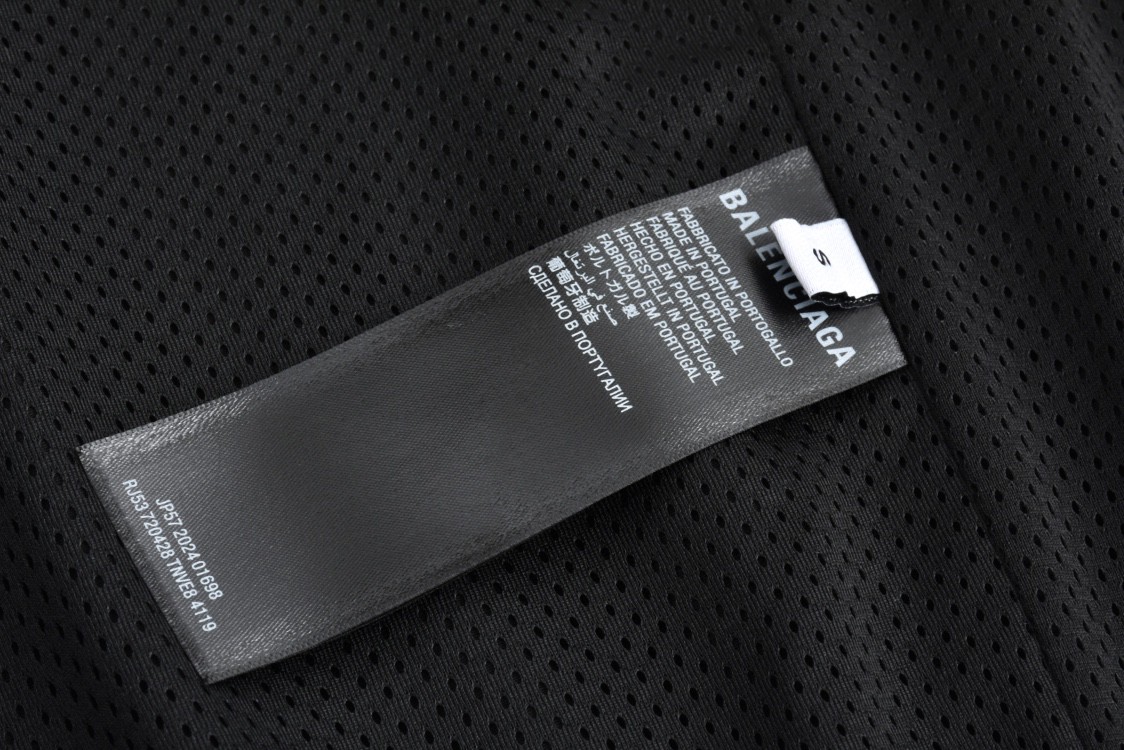 Balenciaga 巴黎世家 后背胶带字母logo拉链夹克 冲锋衣 外套 长袖 秋冬 黑色 白色 794468TPQ389000