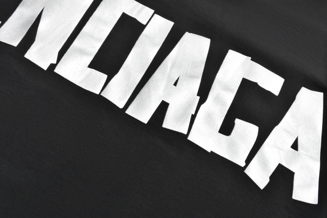 Balenciaga 巴黎世家 后背胶带字母logo拉链夹克 冲锋衣 外套 长袖 秋冬 黑色 白色 794468TPQ389000