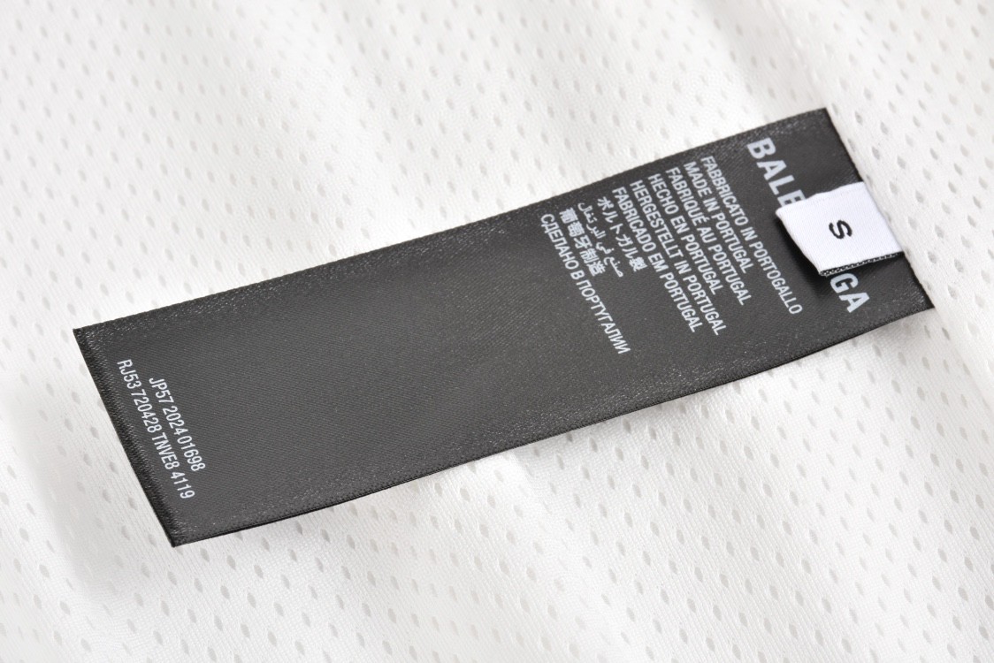 Balenciaga 巴黎世家 后背胶带字母logo拉链夹克 冲锋衣 外套 长袖 秋冬 黑色 白色 794468TPQ389000