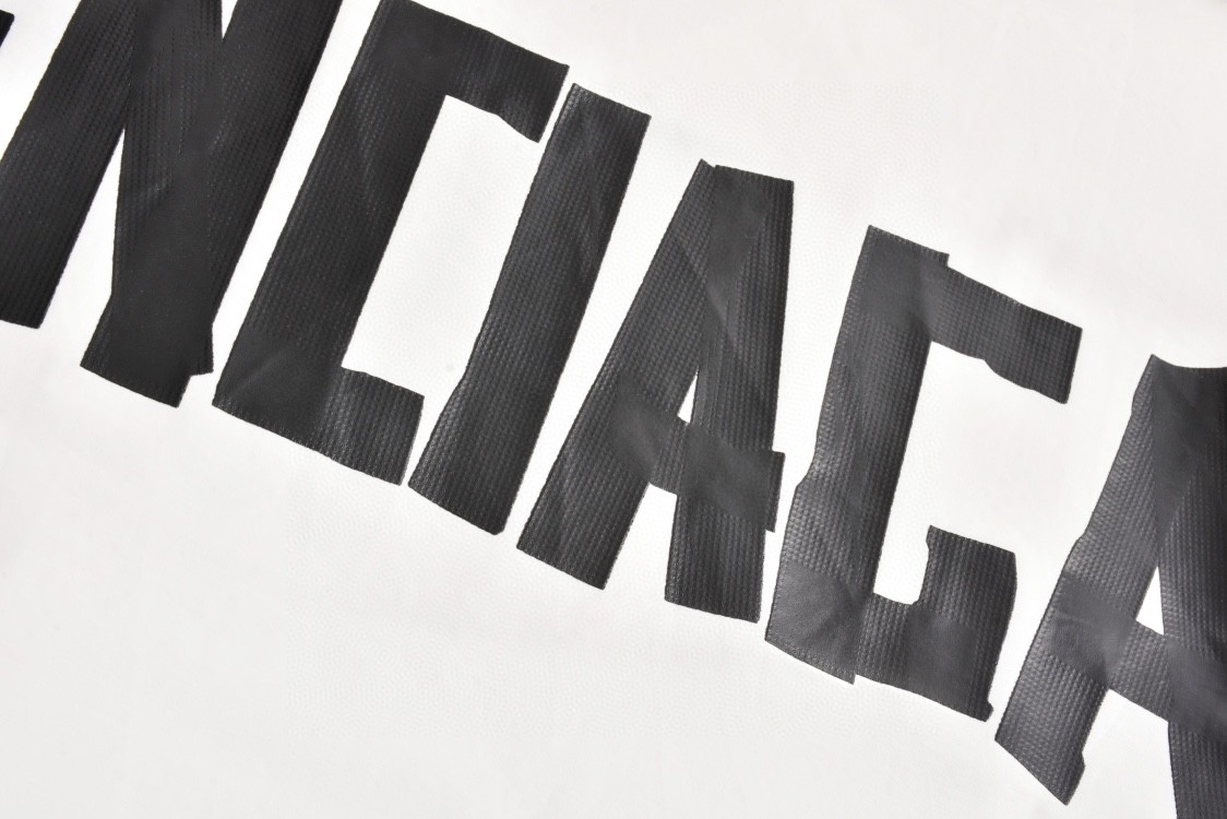 Balenciaga 巴黎世家 后背胶带字母logo拉链夹克 冲锋衣 外套 长袖 秋冬 黑色 白色 794468TPQ389000