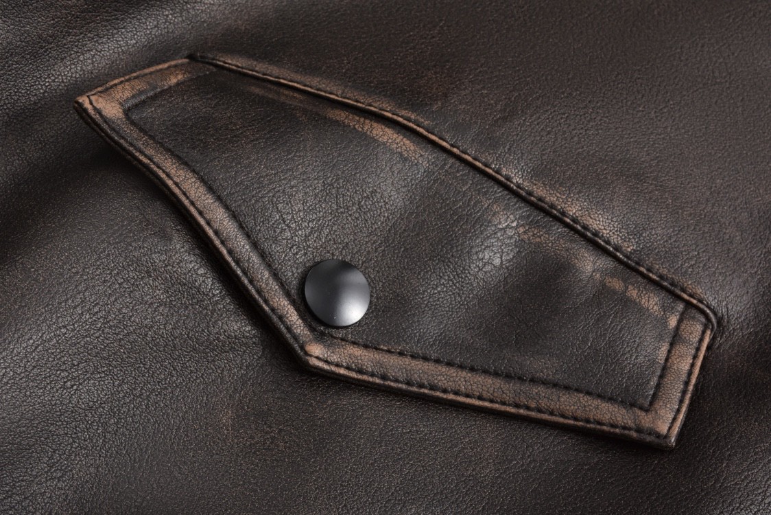 PRADA 普拉达 做旧三角徽标拉链皮衣 夹克 外套 长袖 UPW500-1455-F0002-S-OOO