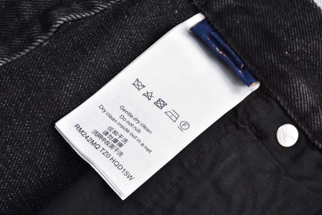 LOUIS VUITTON 路易威登 渐变喷色logo字母徽标牛仔裤 裤子 长裤 蓝色 1AFV84