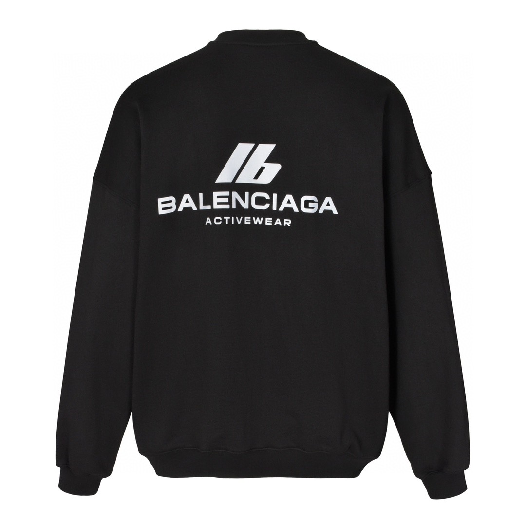 Balenciaga 巴黎世家 X胸前IB字母logo印花圆领卫衣  长袖 秋冬 黑色 白色 POIZON2406211235