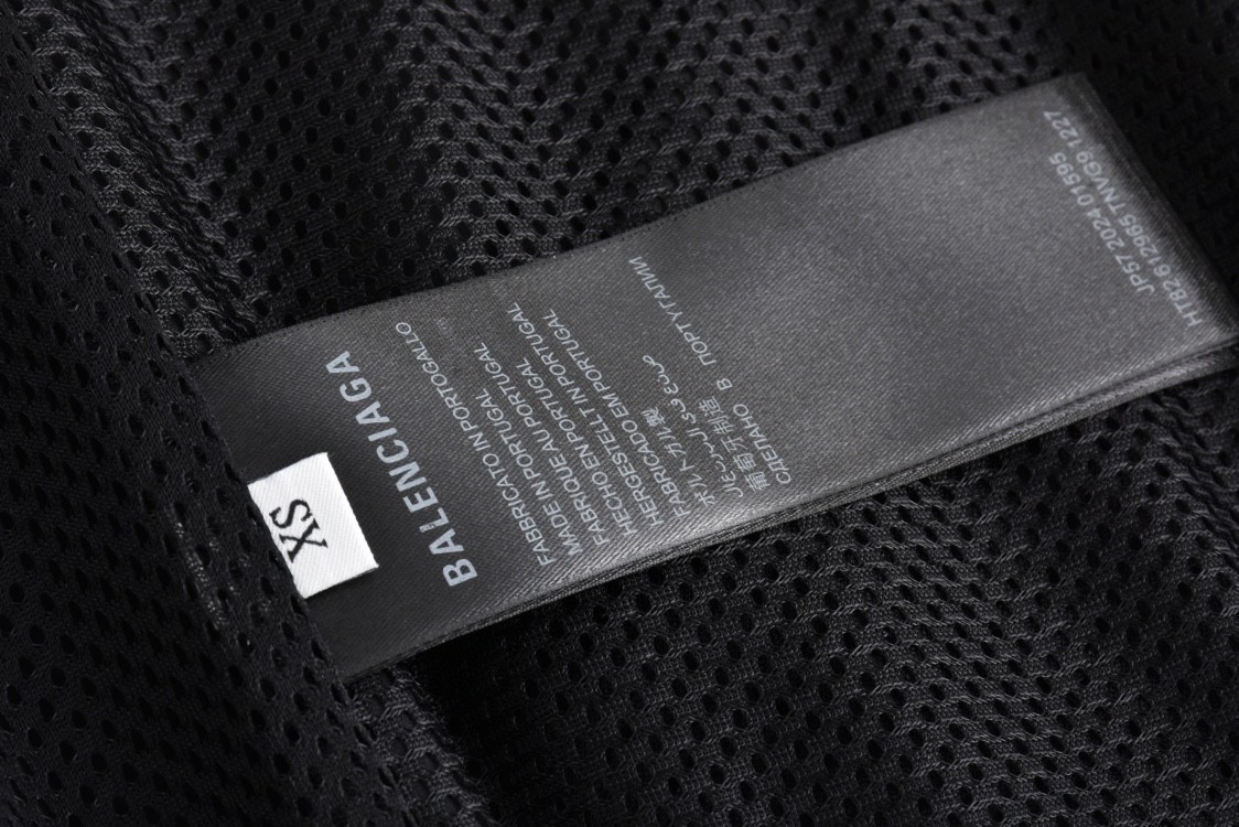 Balenciaga 巴黎世家 后背黄色胶带字母logo拉链夹克 冲锋衣 外套 长袖 秋冬 黑色 794465TPQ381000