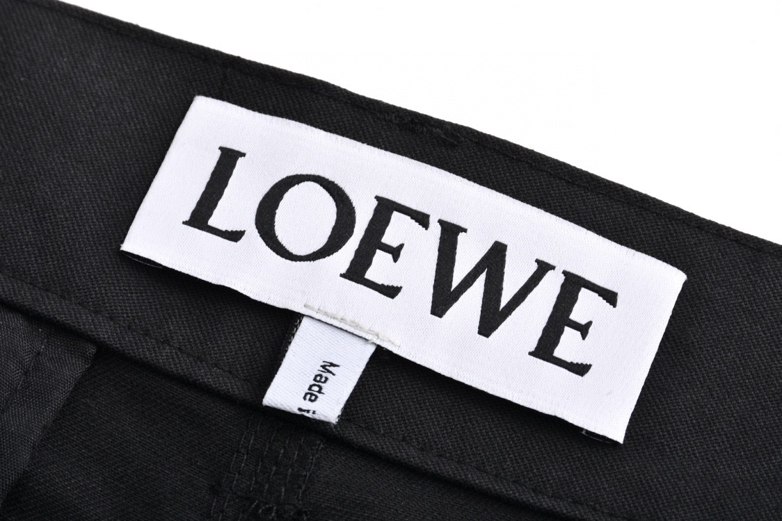 Loewe 罗意威 纯色多口袋直筒工装裤 休闲裤 长裤 裤子 黑色 H526Y04WFB-1100