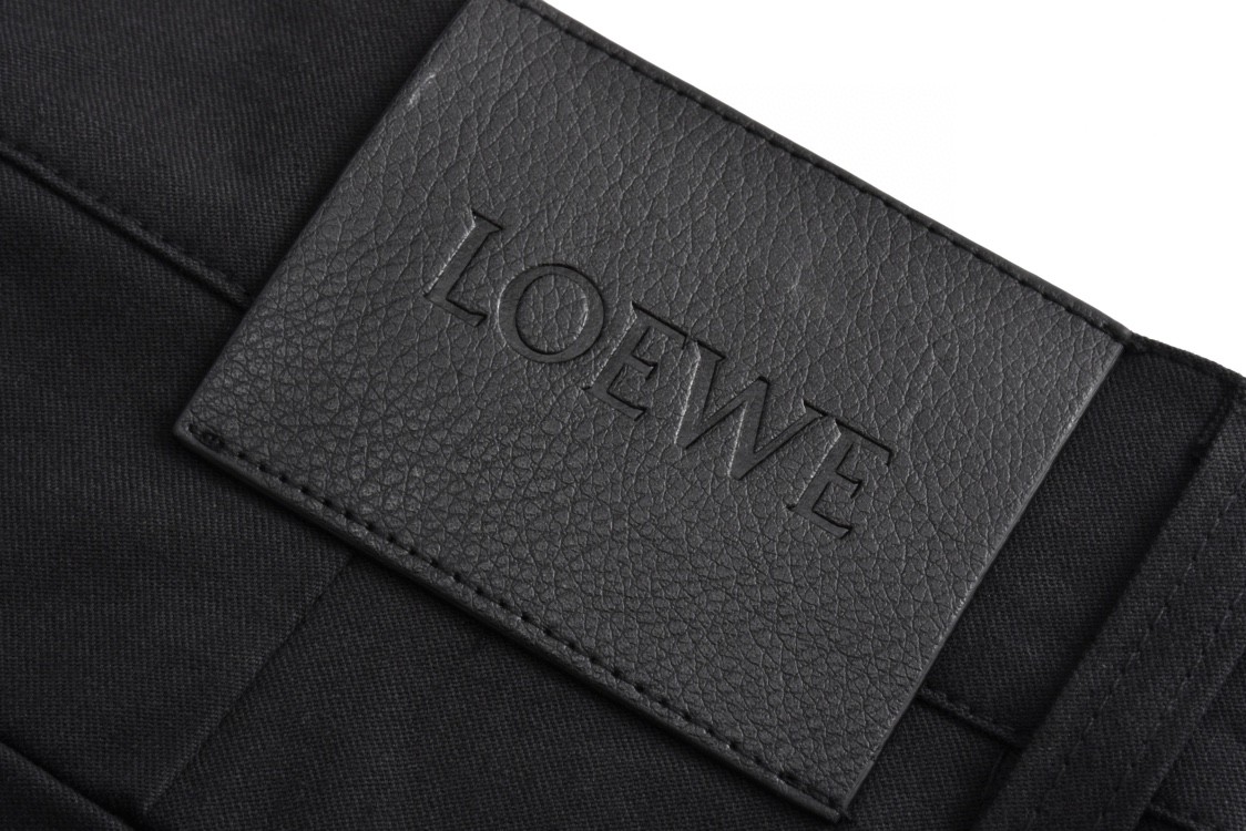 Loewe 罗意威 纯色多口袋直筒工装裤 休闲裤 长裤 裤子 黑色 H526Y04WFB-1100