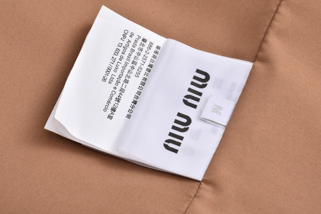 MIU MIU 缪缪 麂皮字母logo徽标拉链棒球服 夹克 外套 长袖 棕色