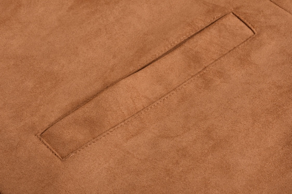 MIU MIU 缪缪 麂皮字母logo徽标拉链棒球服 夹克 外套 长袖 棕色