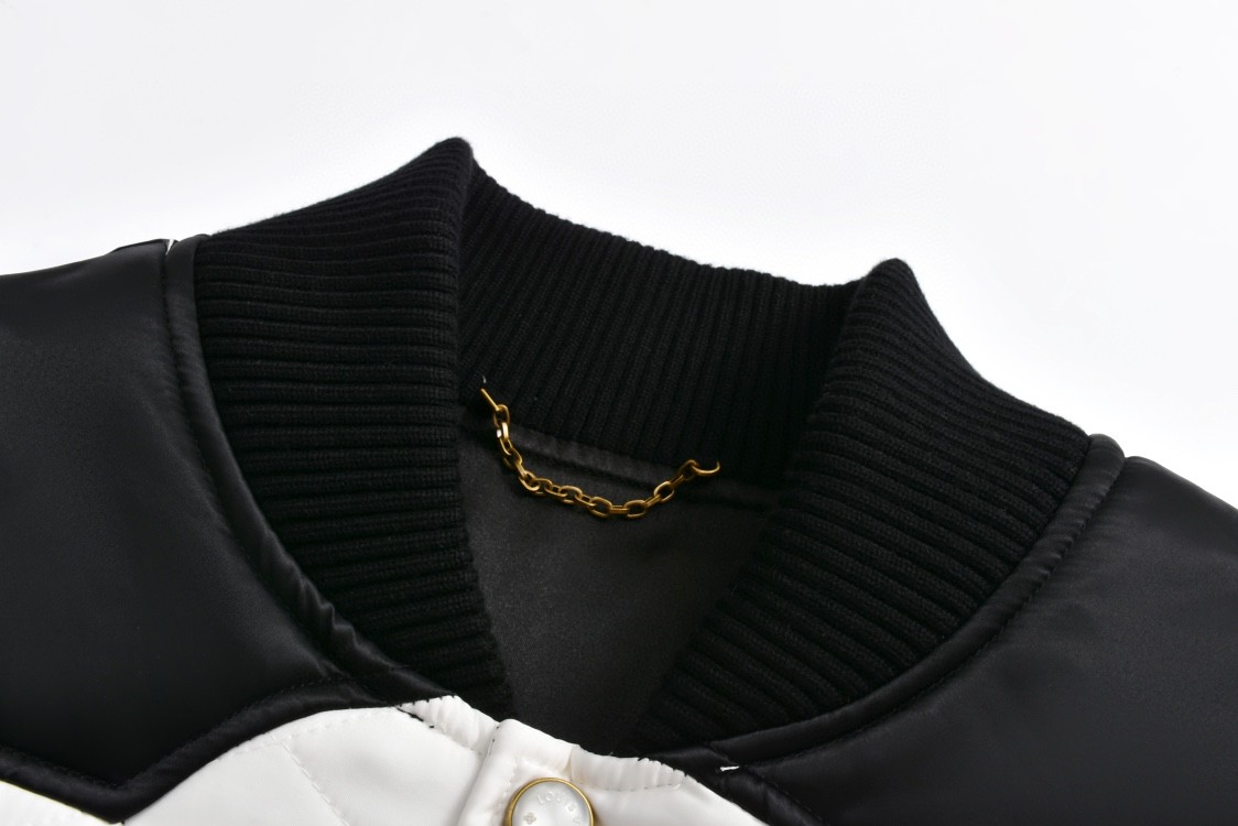 LOUIS VUITTON 路易威登 拼色刺绣字母logo棒球服 夹克 长袖 外套 黑白 1AFWK8