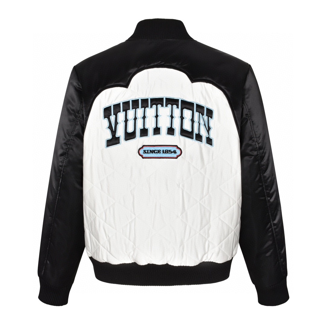 LOUIS VUITTON 路易威登 拼色刺绣字母logo棒球服 夹克 长袖 外套 黑白 1AFWK8