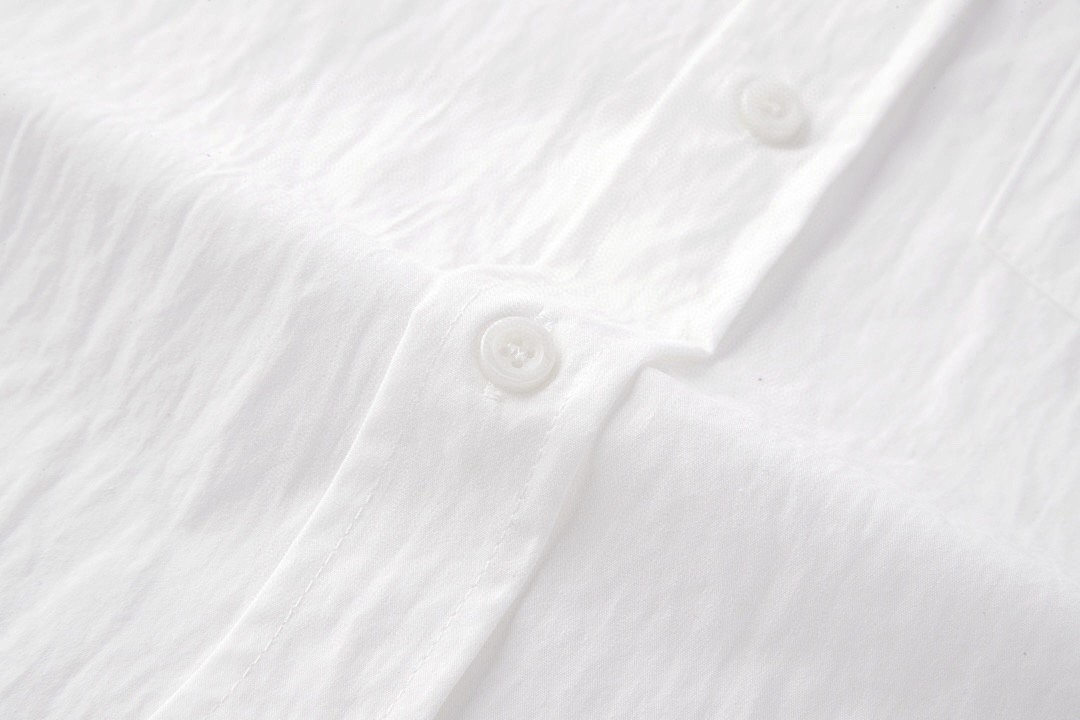 CELINE 赛琳 logo小刺绣亚麻衬衫 长袖 黑色 白色