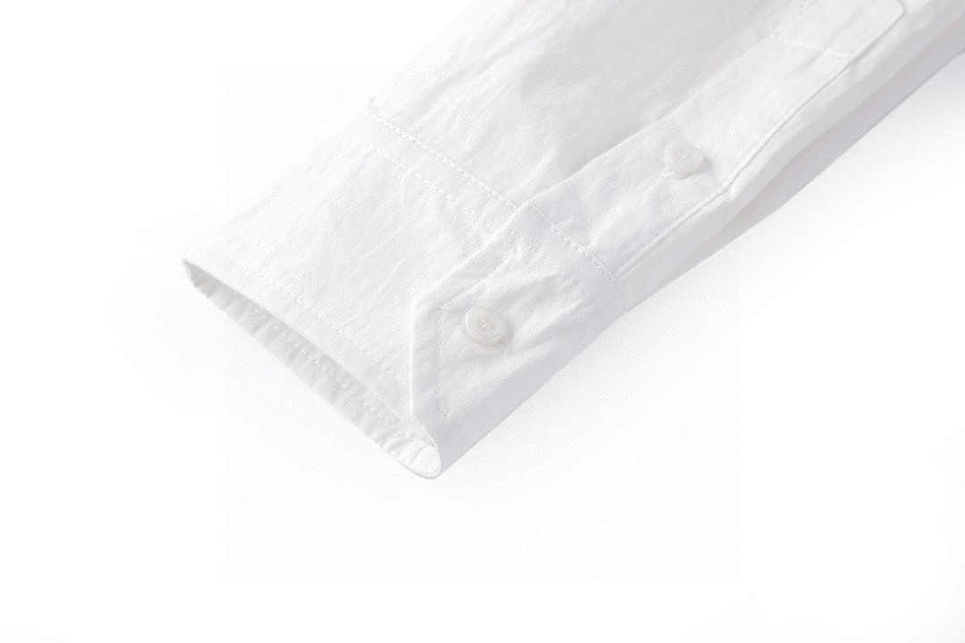 CELINE 赛琳 logo小刺绣亚麻衬衫 长袖 黑色 白色