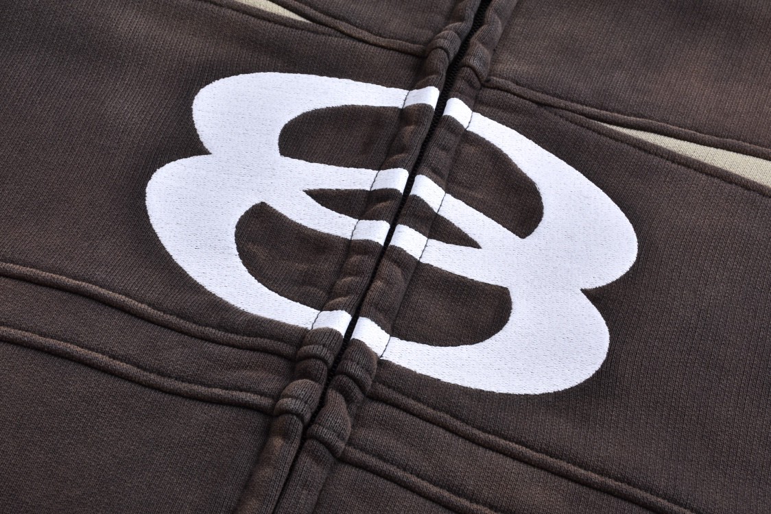 Balenciaga 巴黎世家 做旧拼接双环拉链连帽卫衣 长袖 秋冬 外套 790359TQVM21070