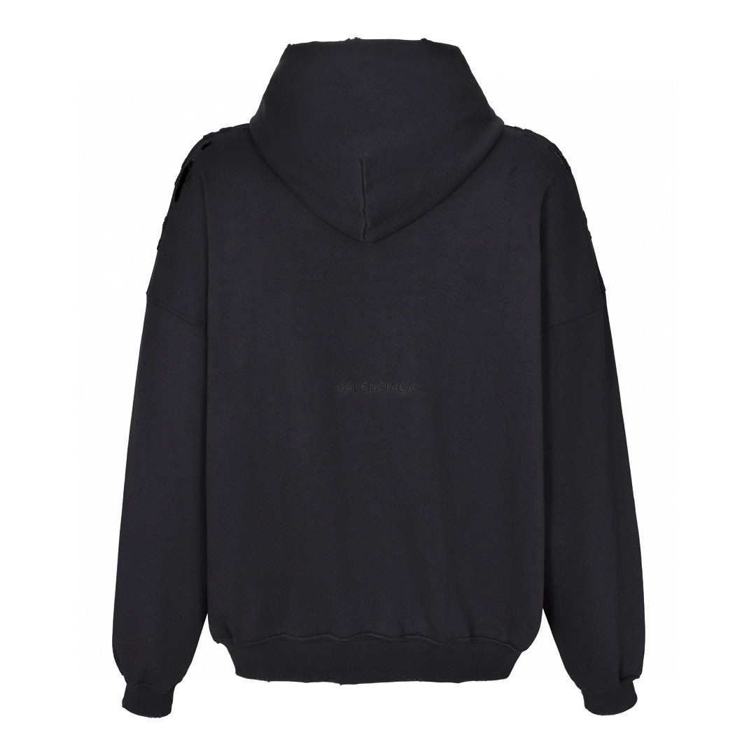 Balenciaga 巴黎世家 自由女神印花连帽卫衣 长袖 秋冬 黑色 739024TQVS11083