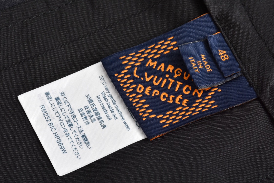 LOUIS VUITTON 路易威登 暗纹logo提花满印真丝西装裤 裤子 长裤 深蓝色 1AFRKY