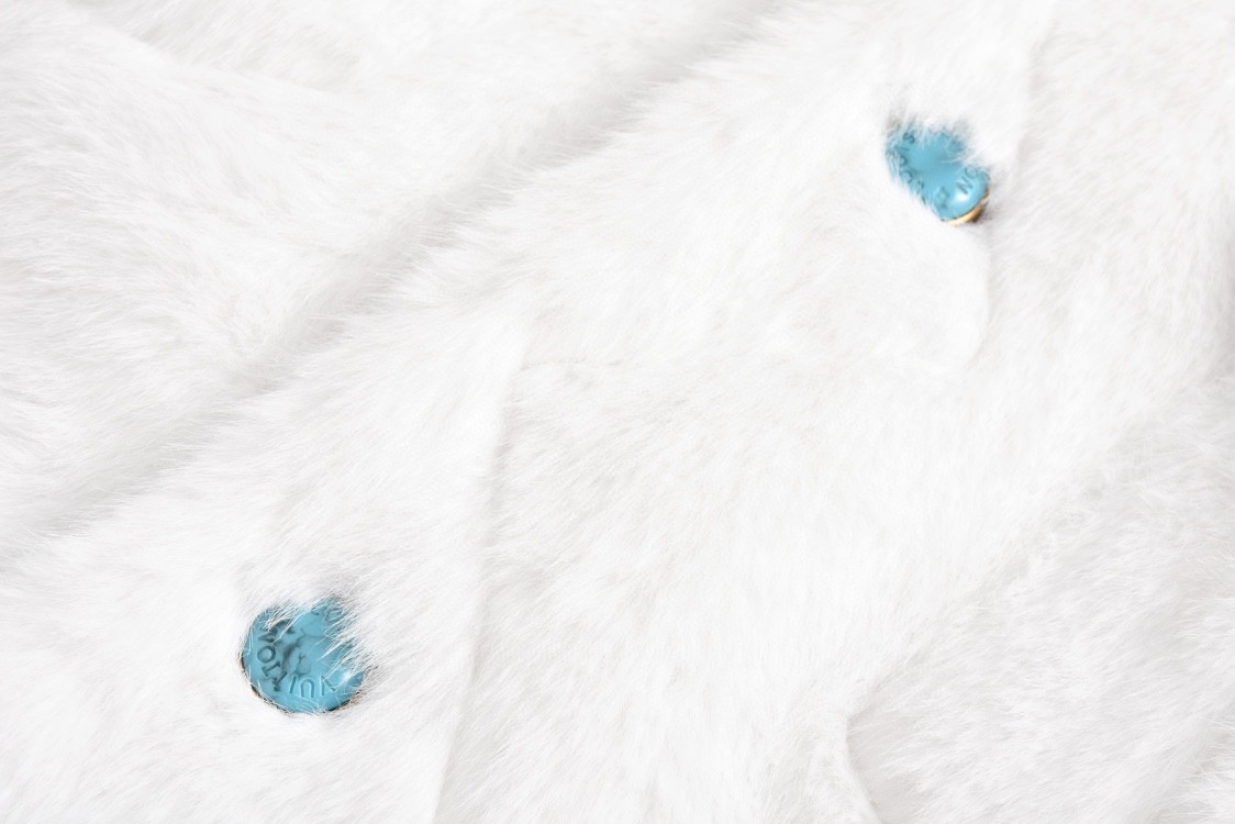 LOUIS VUITTON 路易威登 水貂毛绿松石皮草外套 夹克 长袖 白色 1AFXB6