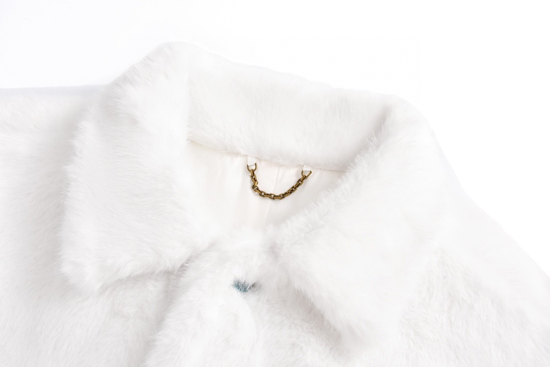 LOUIS VUITTON 路易威登 水貂毛绿松石皮草外套 夹克 长袖 白色 1AFXB6