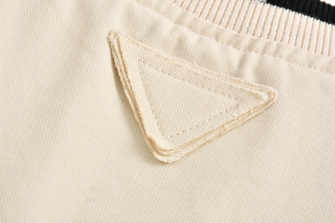 PRADA 普拉达 字母logo帆布棒球服 夹克 外套 长袖 象牙色 SGC725-152I-F0304-S-OOO