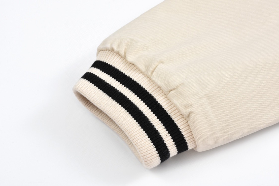 PRADA 普拉达 字母logo帆布棒球服 夹克 外套 长袖 象牙色 SGC725-152I-F0304-S-OOO