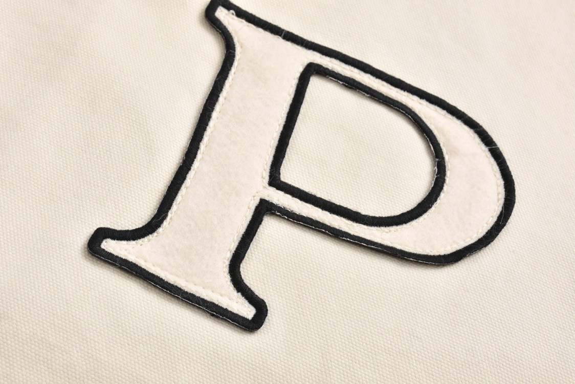 PRADA 普拉达 字母logo帆布棒球服 夹克 外套 长袖 象牙色 SGC725-152I-F0304-S-OOO