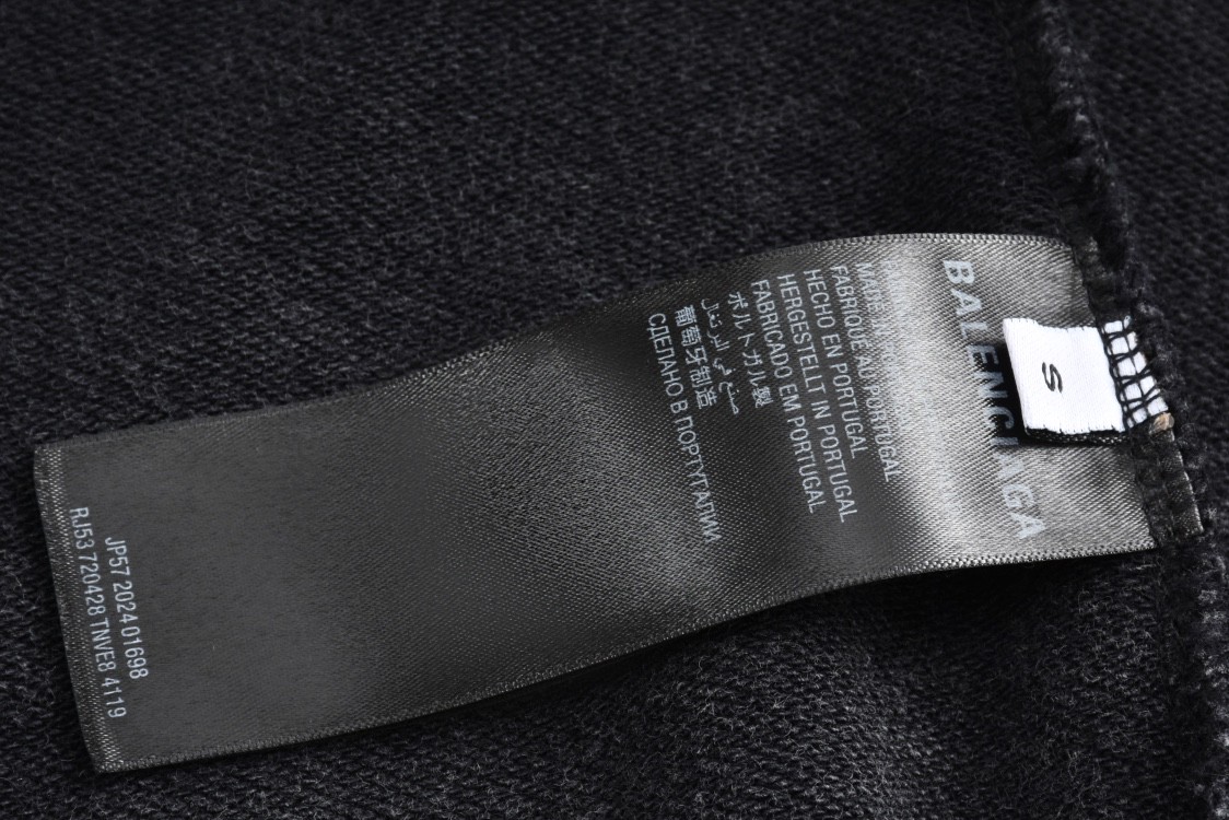 Balenciaga 巴黎世家 水洗巴黎铁塔字母logo印花连帽卫衣 外套 长袖 秋冬 黑色 803265TRVN41048