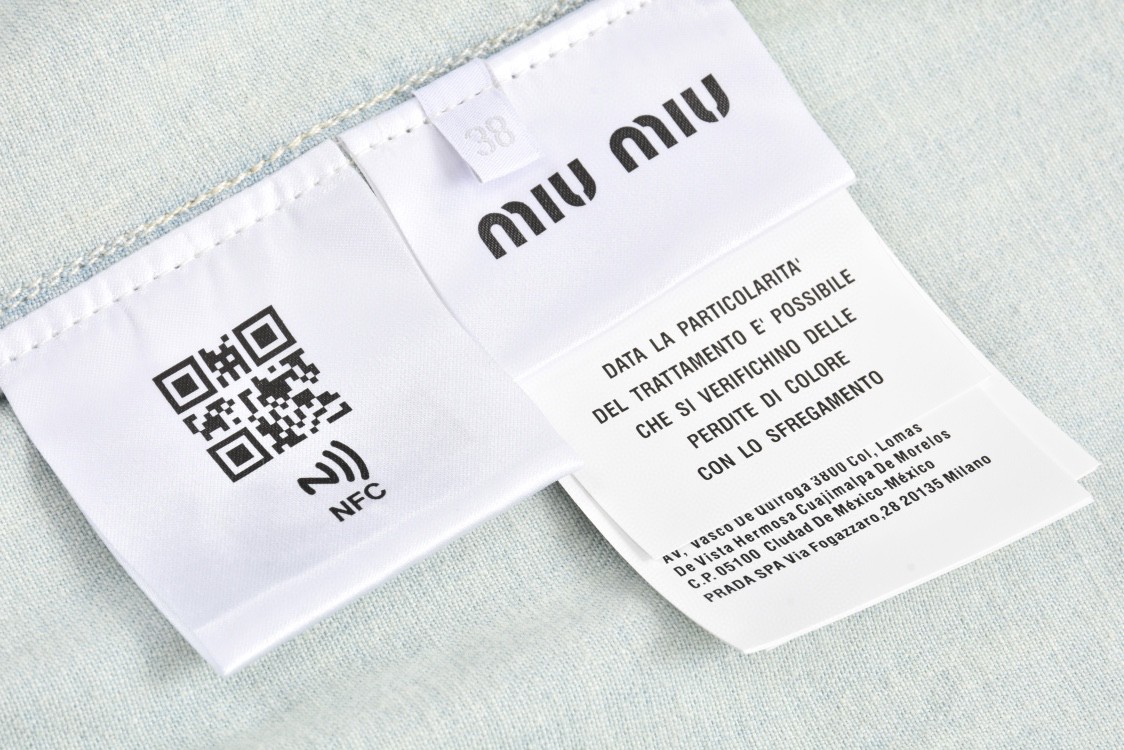 MIU MIU 缪缪 水洗做旧翻领拉链夹克 牛仔外套 长袖 蓝色 GWB149-10BM-F0013